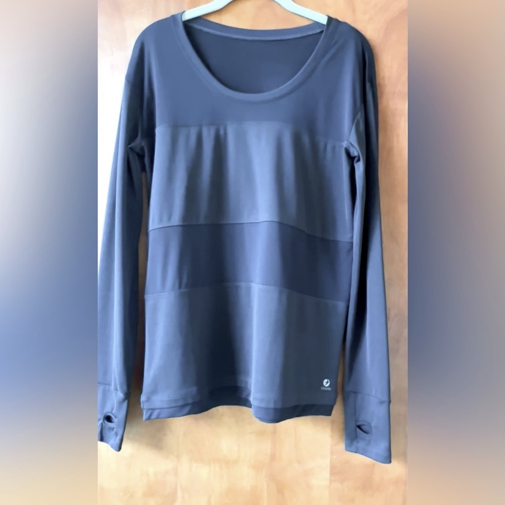 NWOT Black Athletic Long Sleeve Stretchy Top Size 08